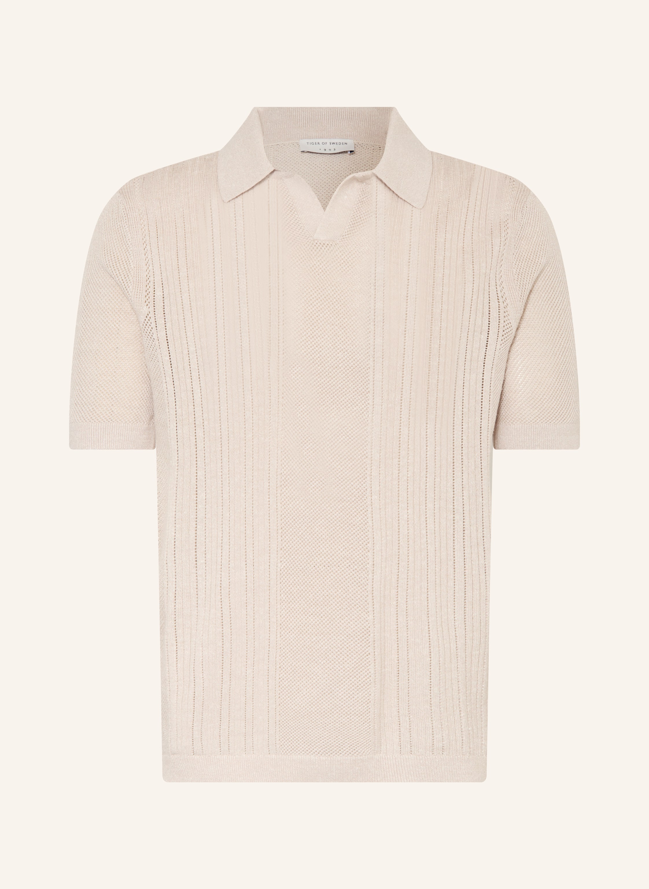 TIGER OF SWEDEN Strick-Poloshirt EOIN mit Leinen und Merinowolle
