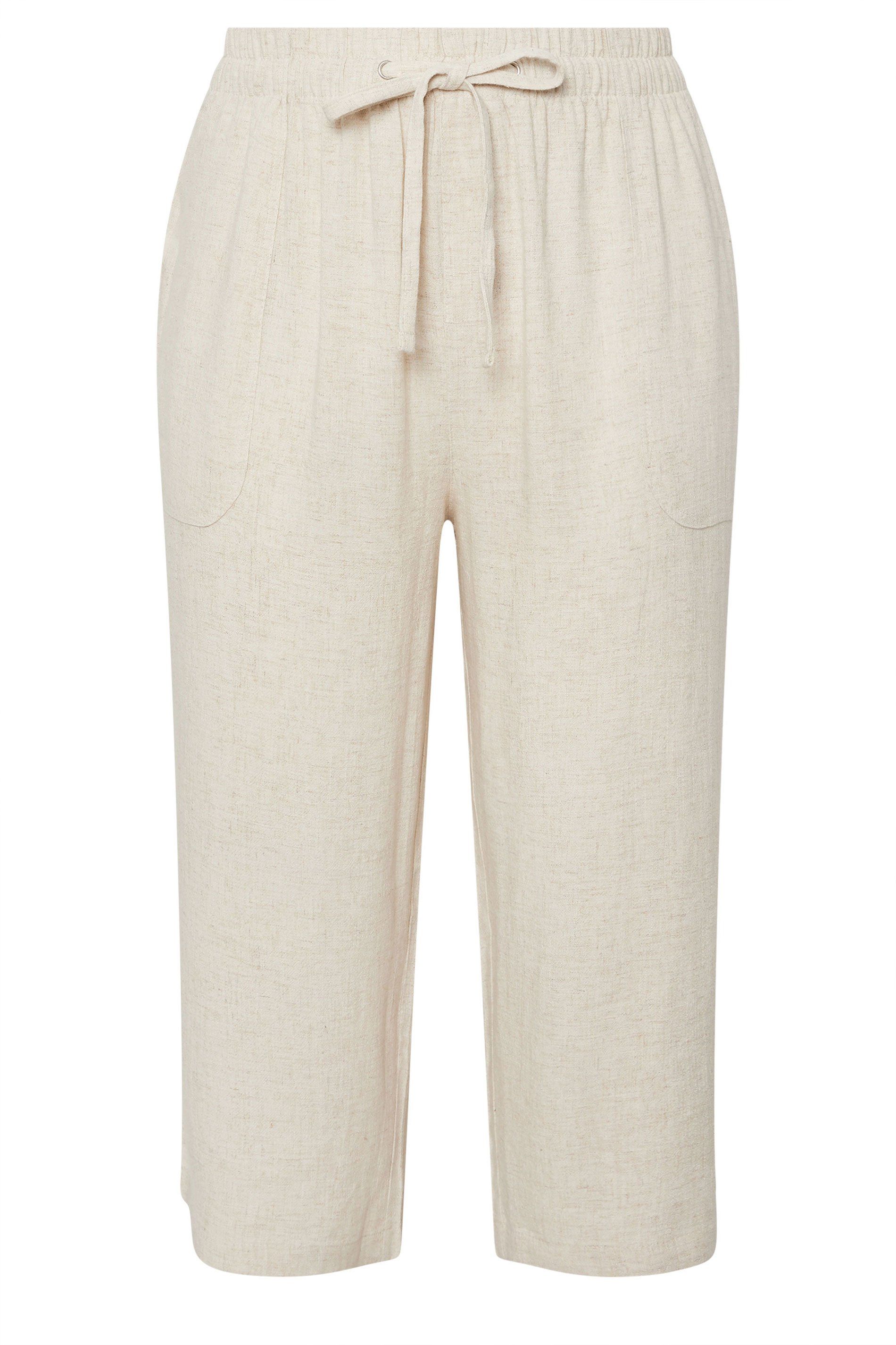 Yours Linen Cropped Trousers