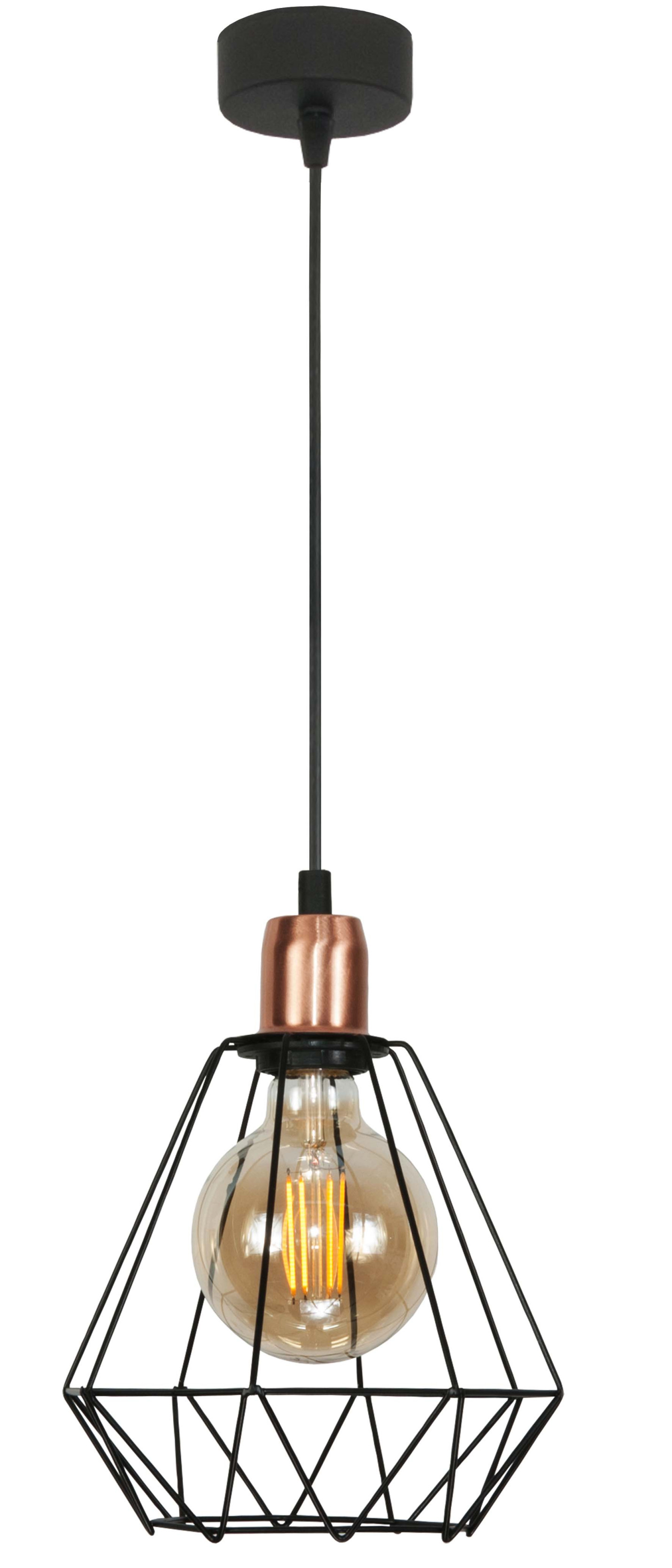 Lampa wisząca EDYLIT loft druciany klosz 1xE27 TARIS 14-505