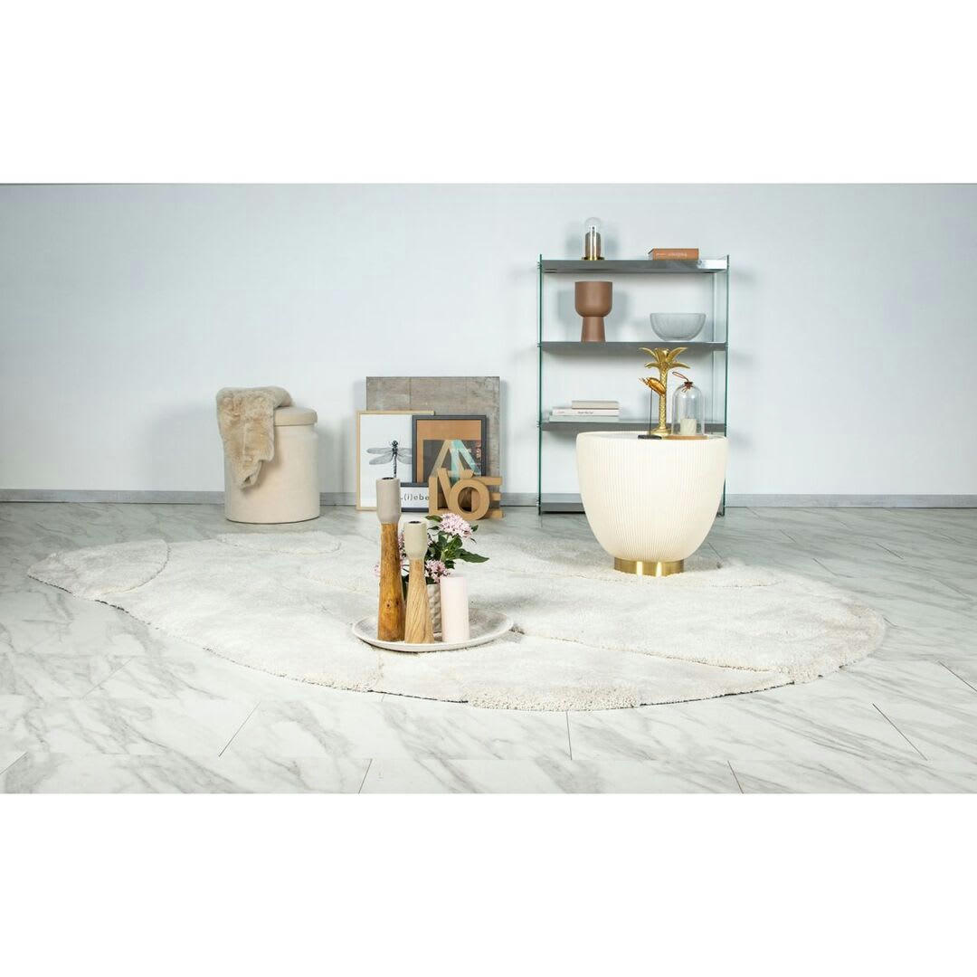 MOMO - Tapis uni design en polyester ivoire 200x290