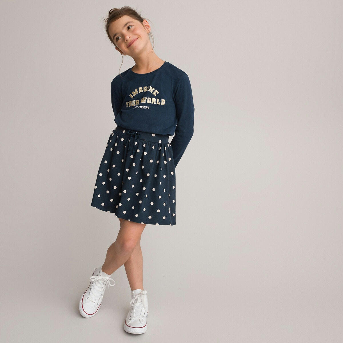 T-shirt manches longues imprimé pailleté