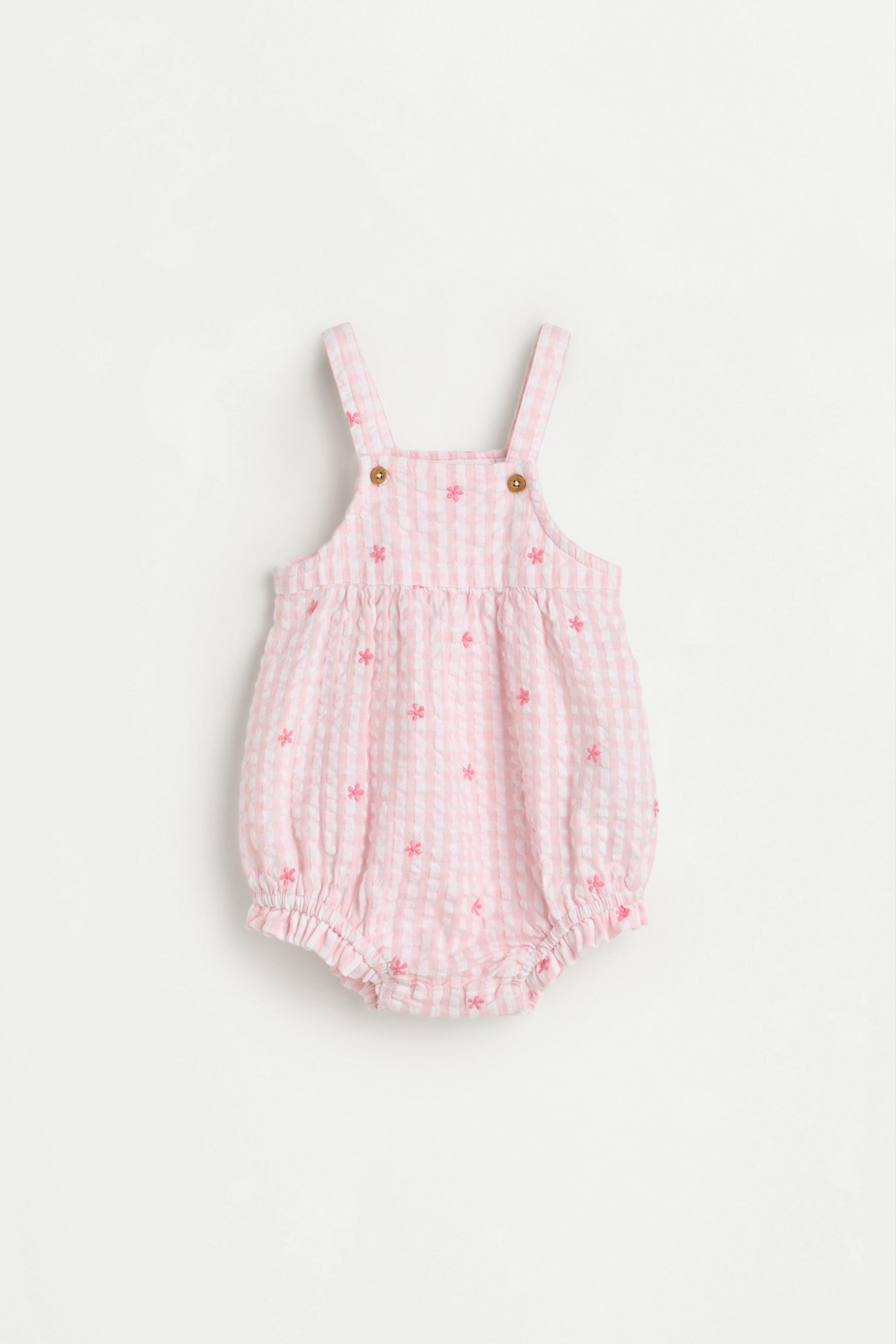 Set pelele y gorro vichy bordado