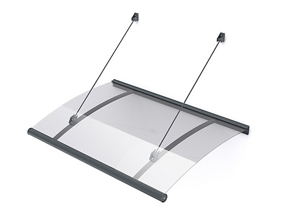 ARCTOM Auvent Rubo 151x94, couleur anthracite RAL7016, plaque incolore PMMA