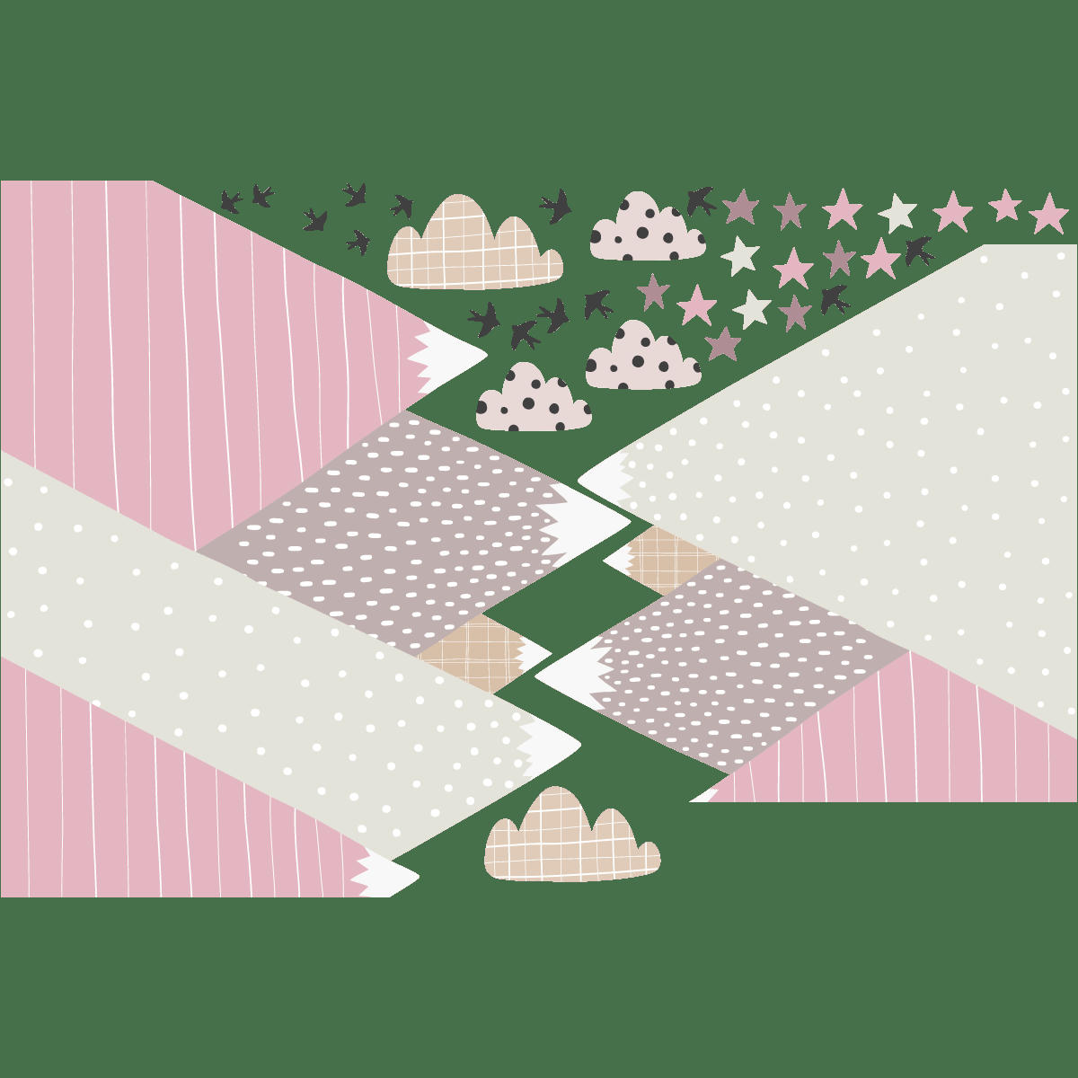 - Stickers enfant montagnes scandinaves jenika 100x150cm