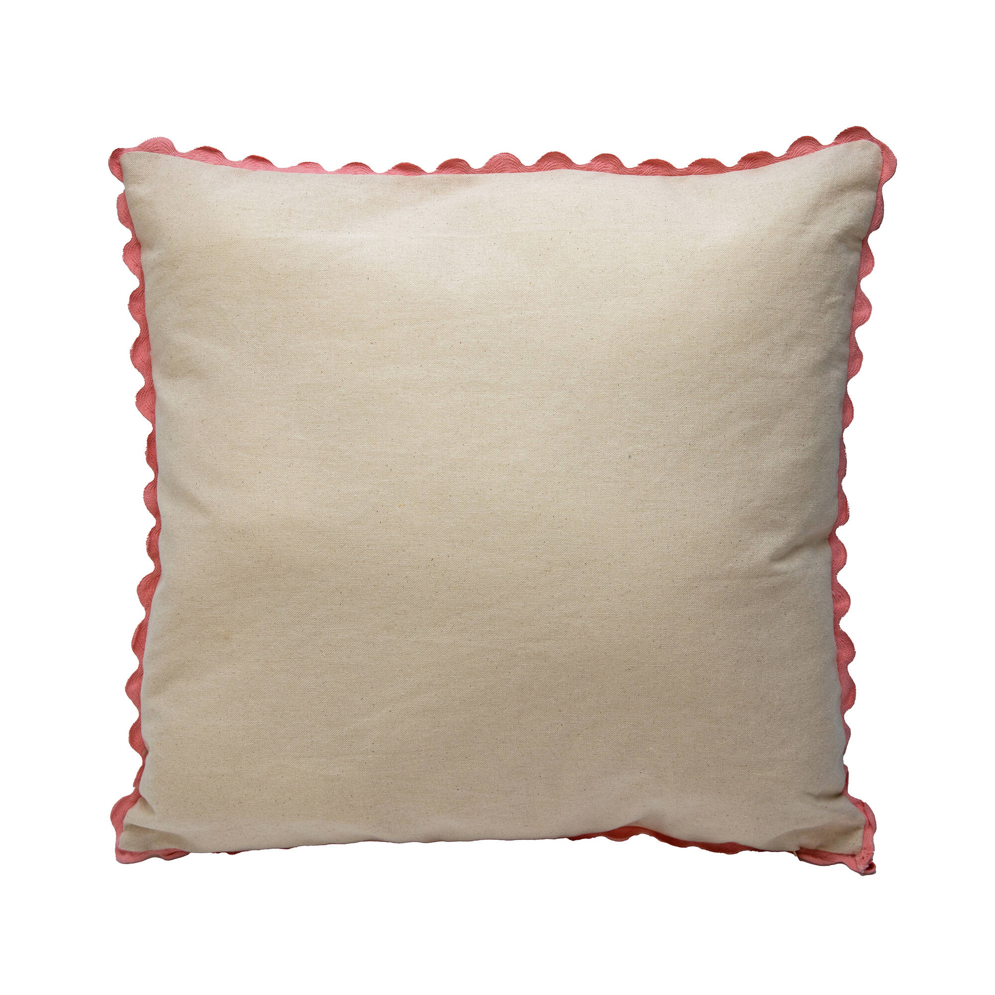 Coussin imprimé bicolore galon écailles