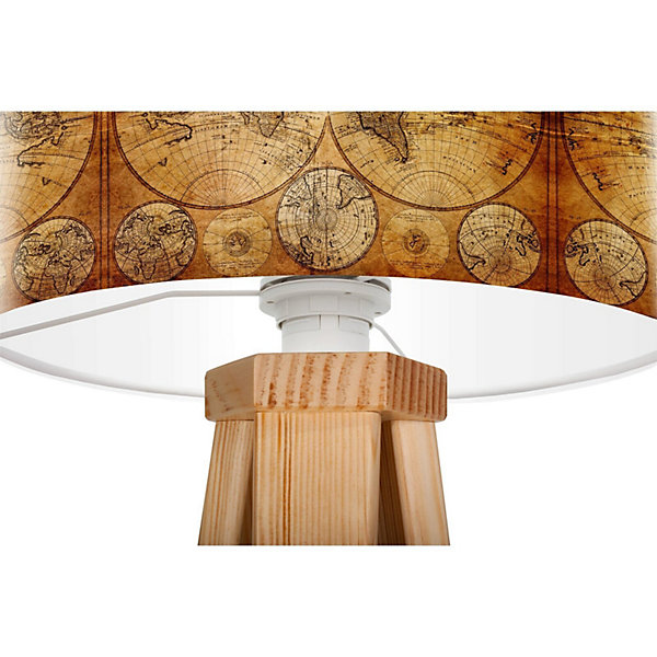 Lampe de chevet stamps foto-117 30 x 30 x 45 cm Bois clair, beige