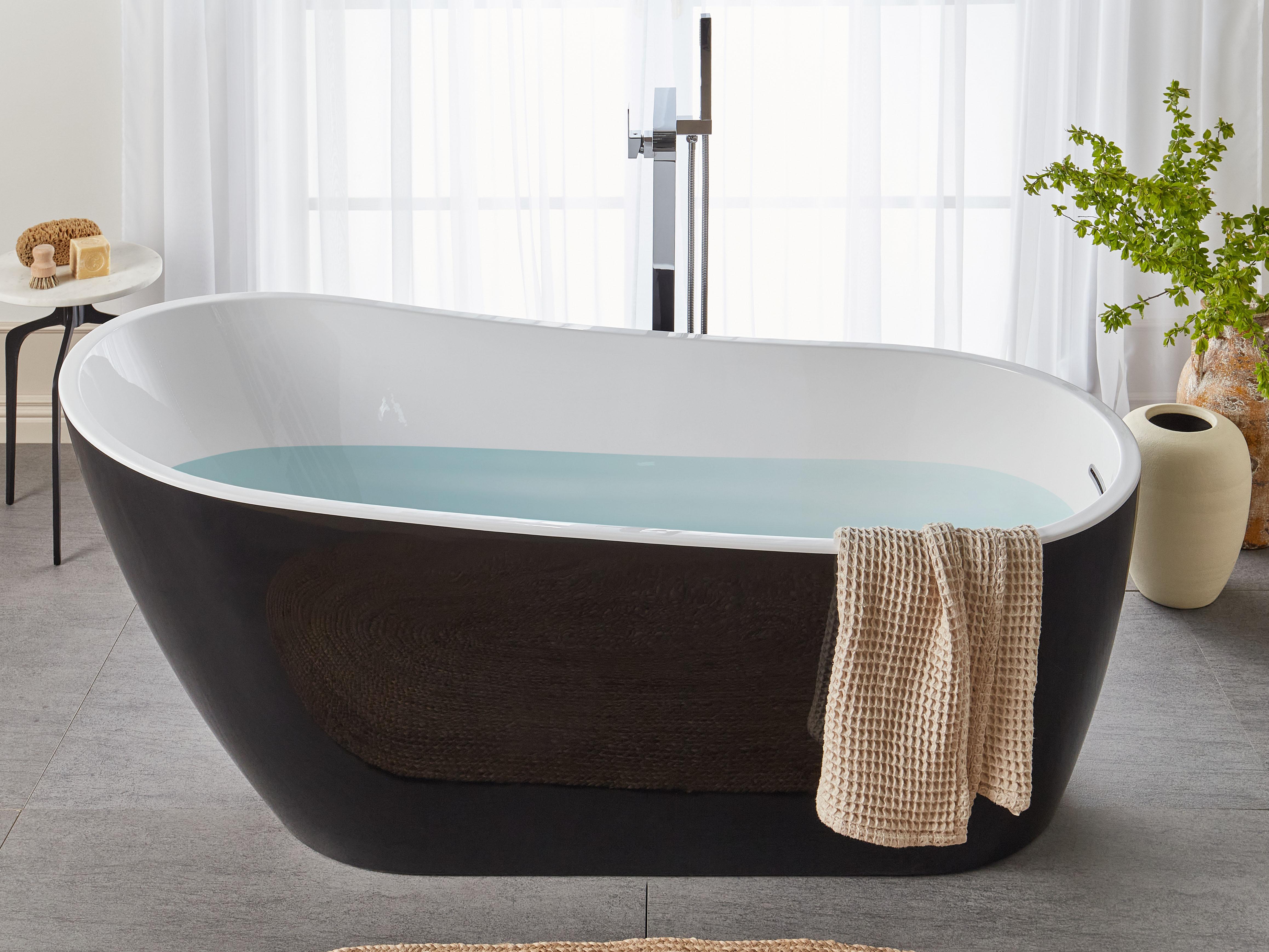 Freestanding Bathtub SOLARTE 1700 x 780 mm Black/ White