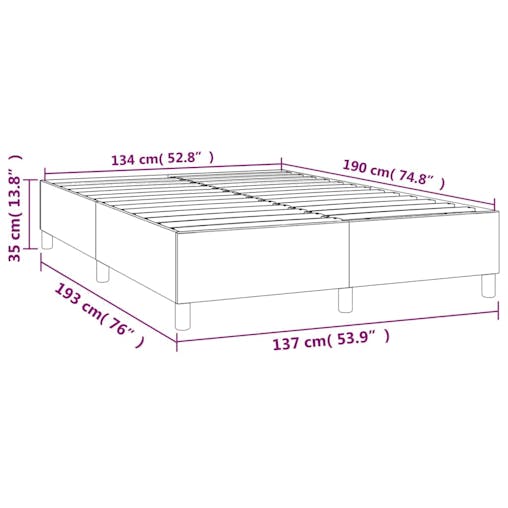 NNEVL Box Spring Bed Frame Black 137x190 cm Double Faux Leather