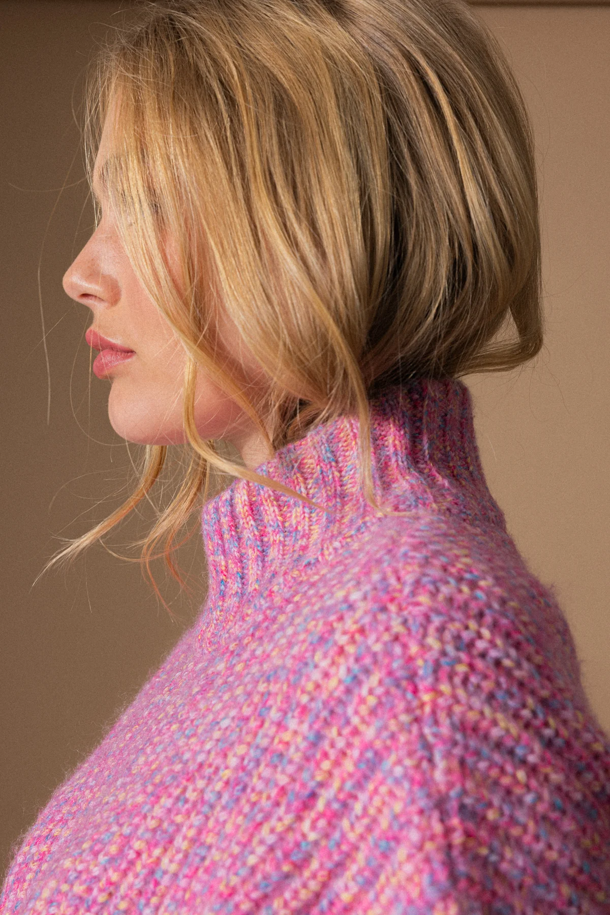 Pull oversize en grosse maille moulinée