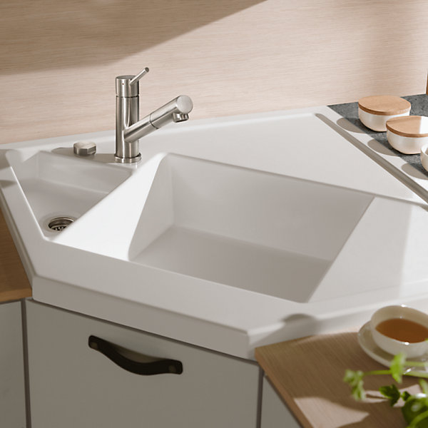 Bouton pour mécanisme 2 cuves, VILLEROY &BOCH en laiton finition inox brossé