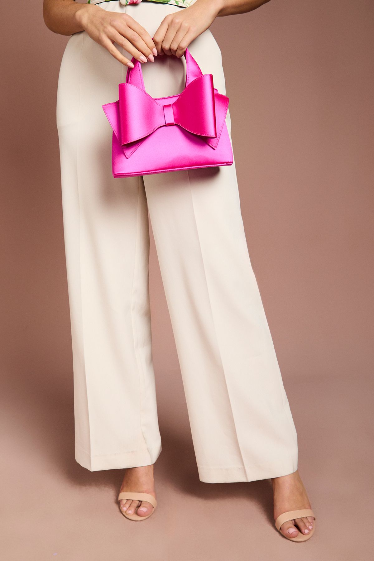 Coast Olivia Satin Bow Detail Grab Bag With Crossbody Strap
