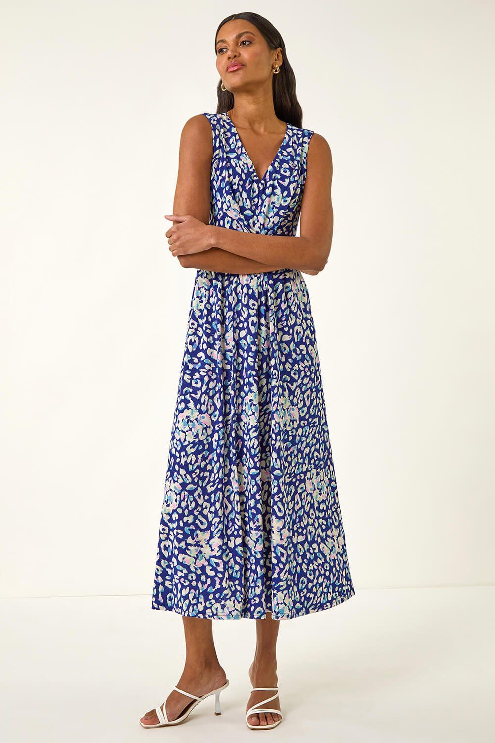 Roman Animal Print Midi Dress