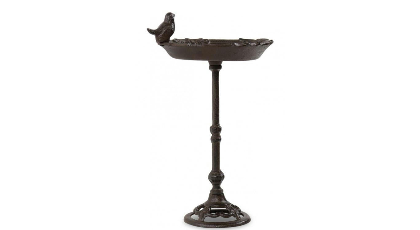 - Abreuvoir Oiseau sur Pied Fonte Marron 27.5x19x39cm