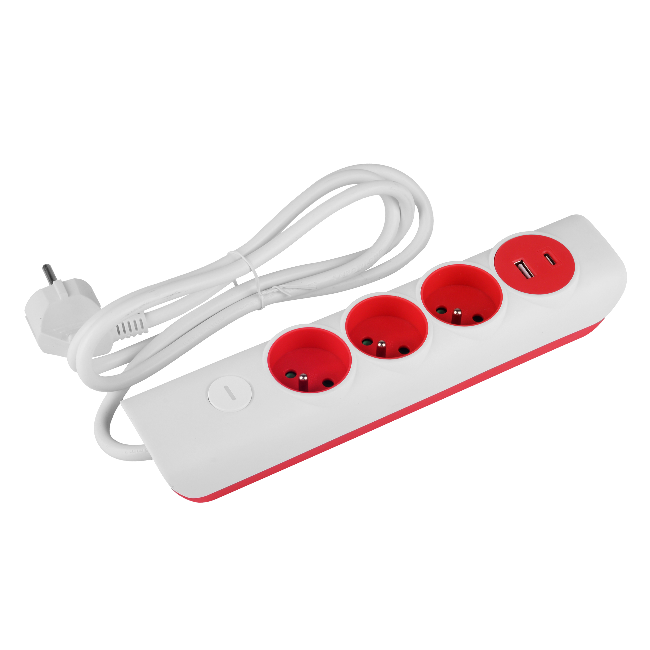 Przedłużacz Germina 3gniazda  USB-A   USB-C 1,4m   wyłącznik 1szt.