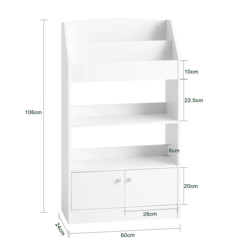 Haotian KMB11-W, Children Kids Bookcase Storage Display Shelving Cabinet Organizer