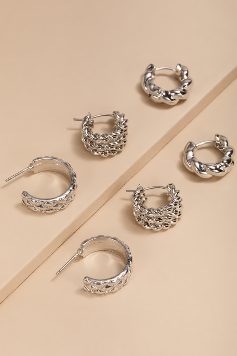 Aurelia Mixed Style Huggie Hoop Earrings Set