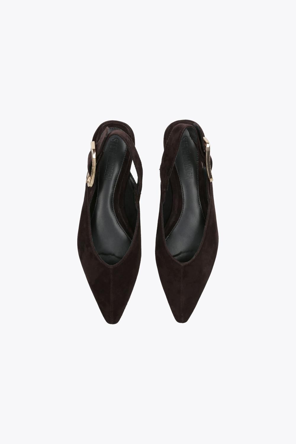 STEVE MADDEN Shay Dark Brown' Suede Flats