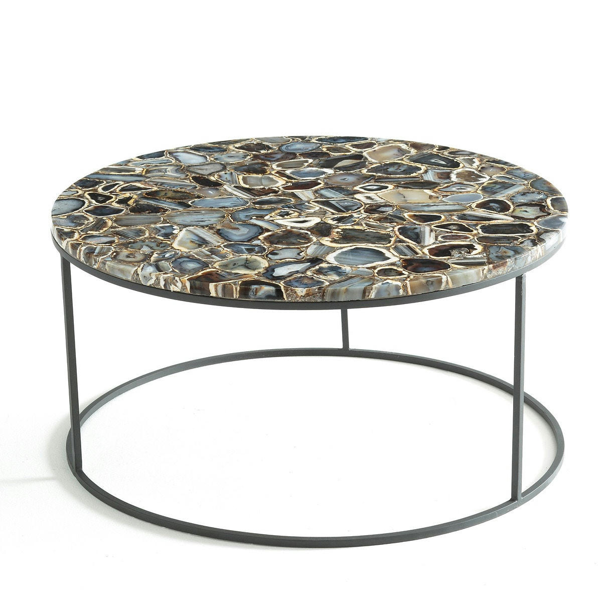 Table basse agate et métal acier Anaximène