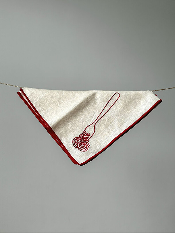 Lot de 2 serviettes spaghettis beige - the eclectic lifestyle ecru