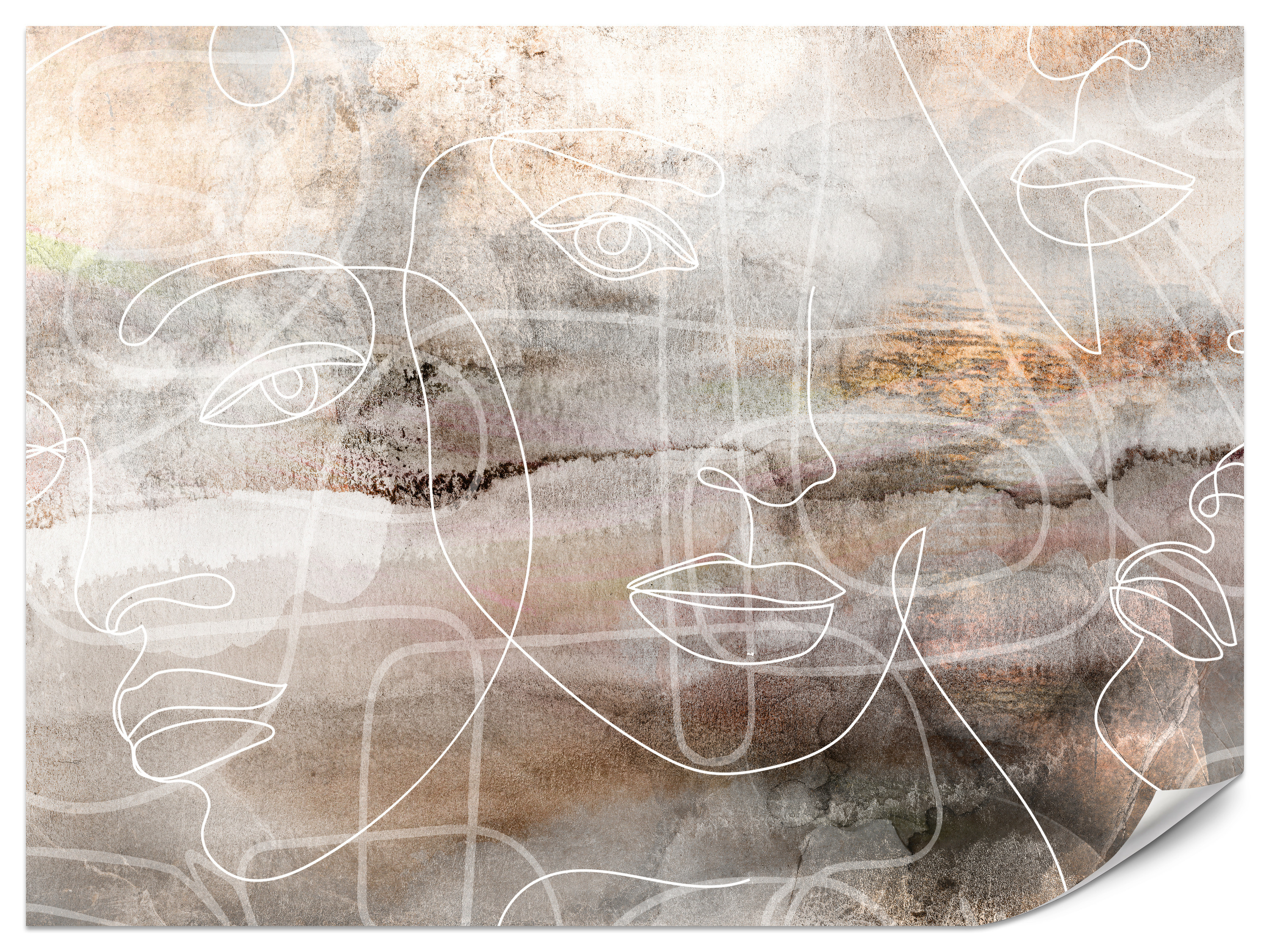 Fototapeta Przenikające twarze 100x70cm