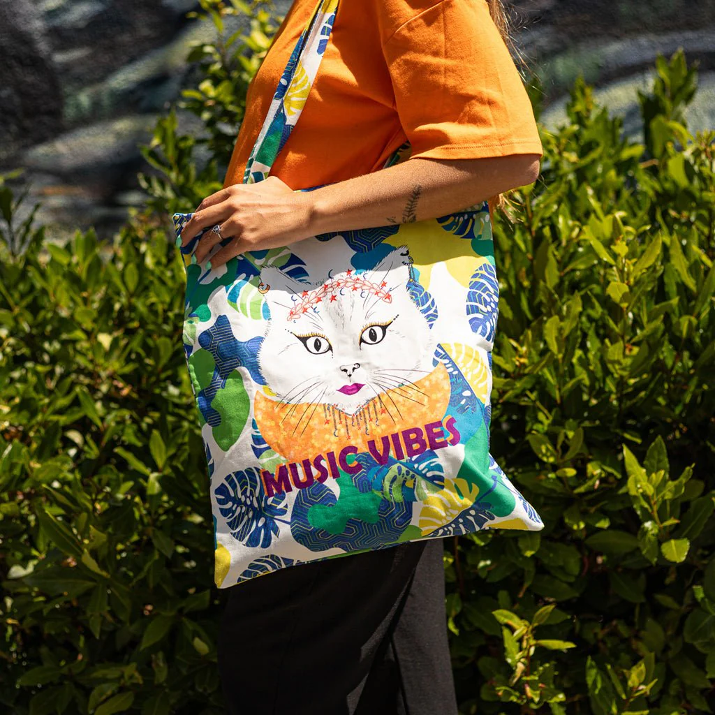 Saco de Pano Music Vibes GATOS DO ROCK