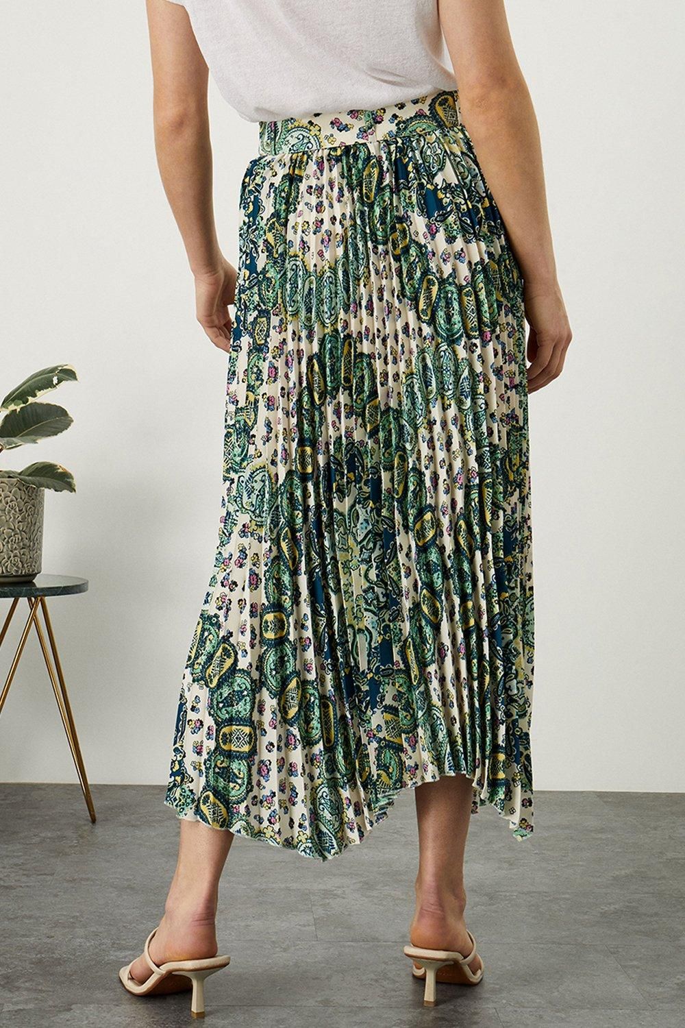 Monsoon Safiya' Pleated Print Midi Skirt