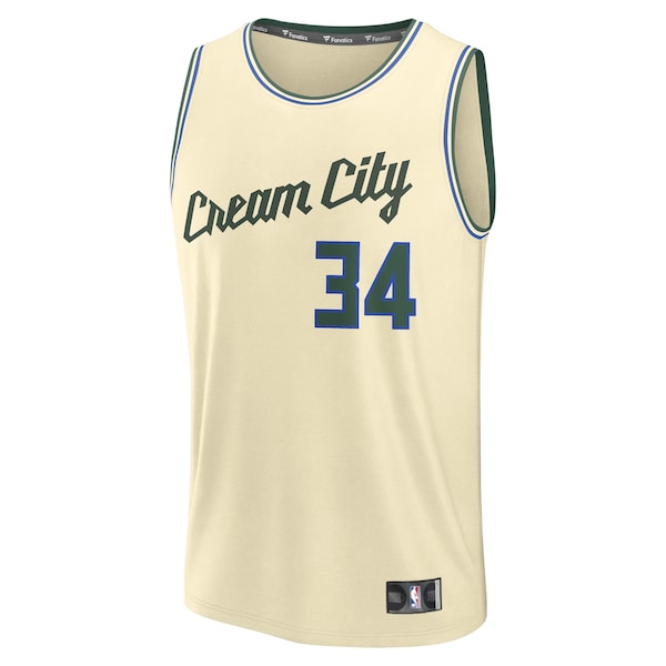 Giannis Antetokounmpo Milwaukee Bucks  2025/26 City Edition Fast Break Jersey - Cream