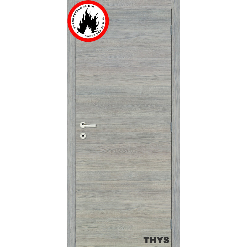Porte coupe-feu 30 min S63 Laminado 1 point chêne gris 73 x 201,5 cm THYS