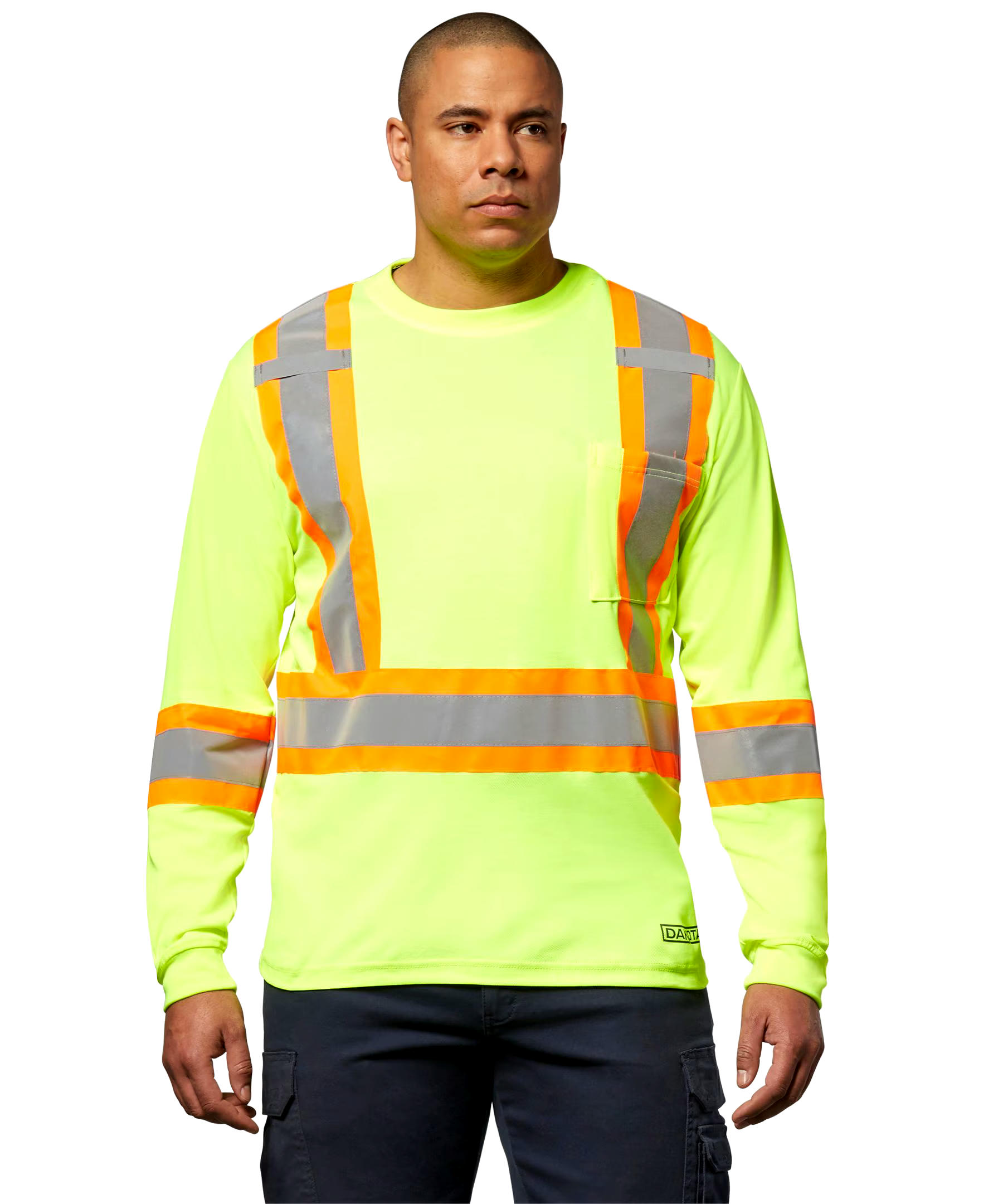 Dakota WorkPro Series Men's Class 2 Hi Vis Long Sleeve Lined Crewneck Work T Shirt