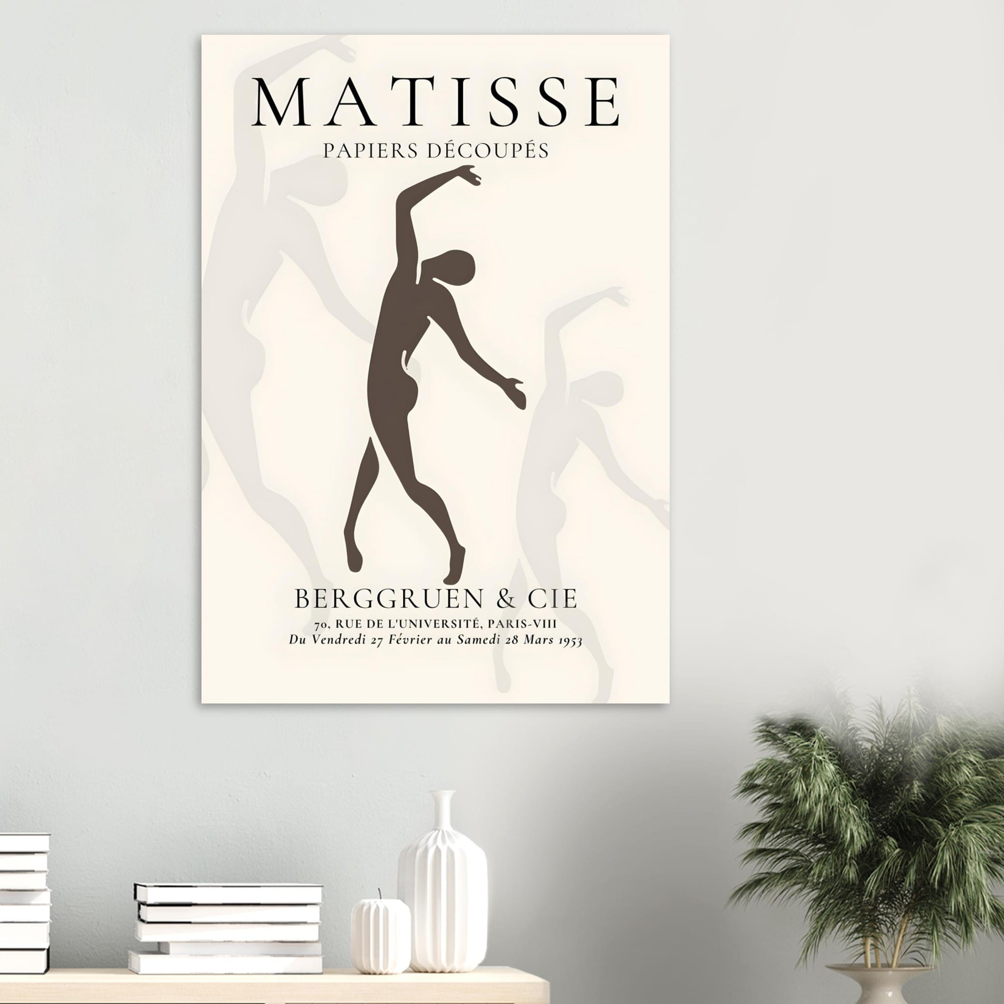 Artfulprints Poster Matisse – Dancing silhouettes  - 70x100 cm - Grijs