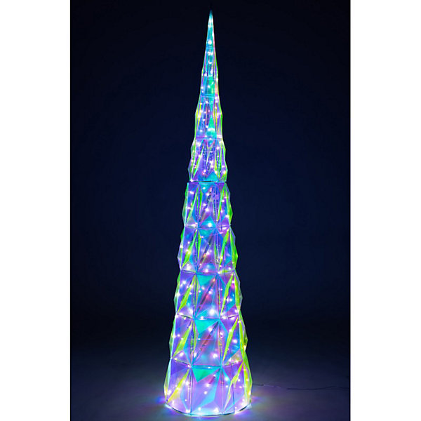Arbre à led en plastique irisé 40x40x178 cm
