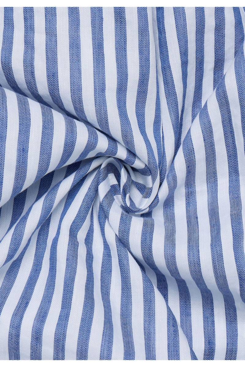 ETERNA 1863 Slim Fit Leinenhemd blau, Gestreift