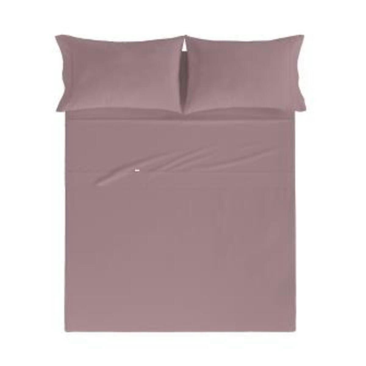 PURE DDL - Drap de lit en coton percale mauve 250x280 cm