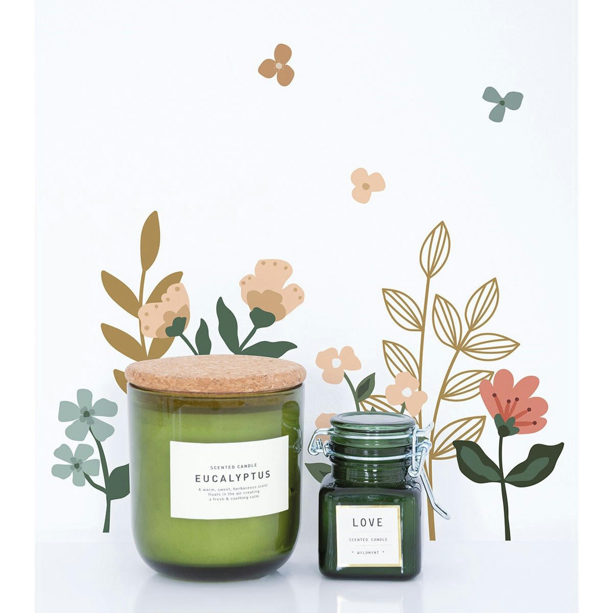 BLOEM - Stickers muraux les fleurs en vinyle mat multicolore