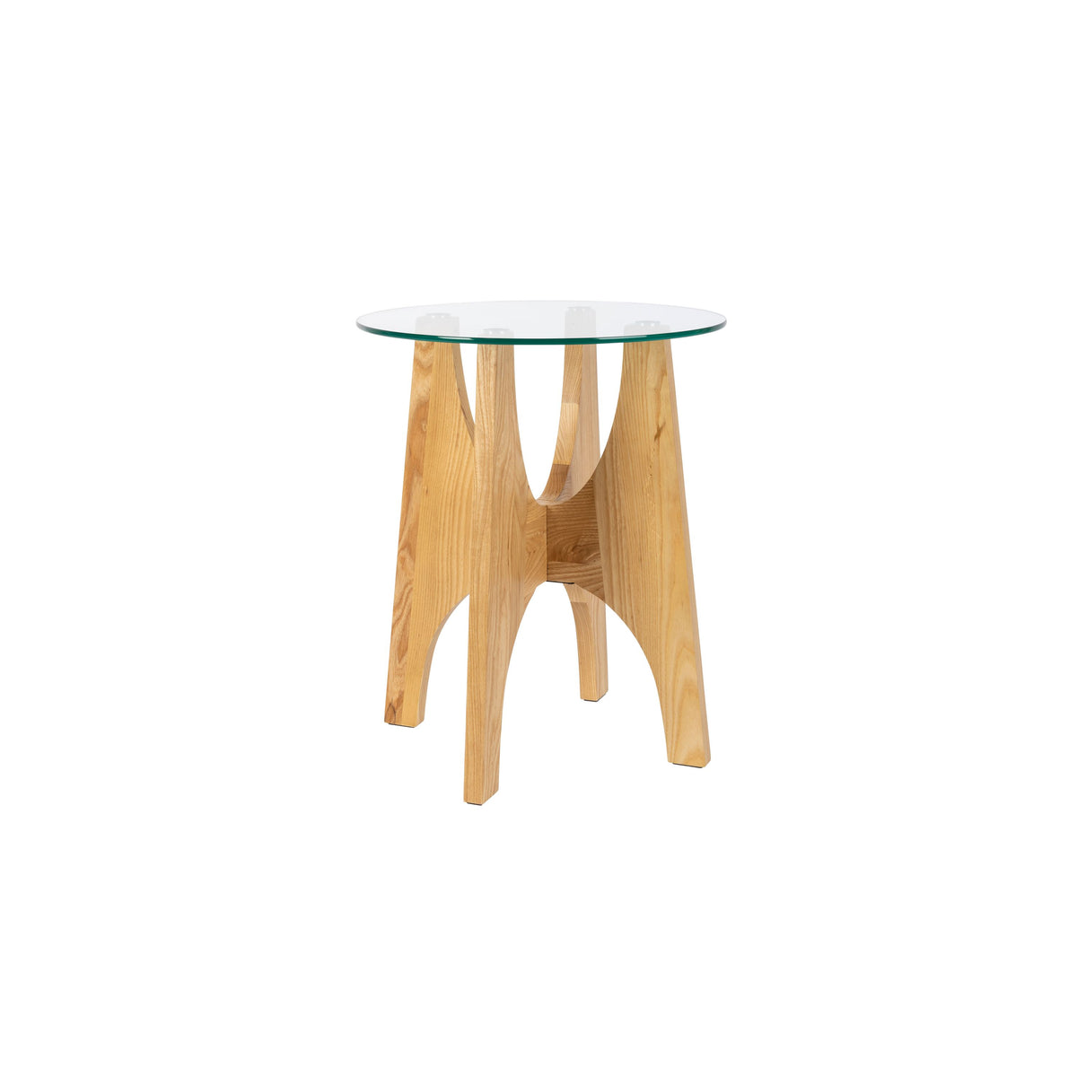 Zuiver Kobe Bijzettafel Rond 45 cm Glas/ Hout - Beige