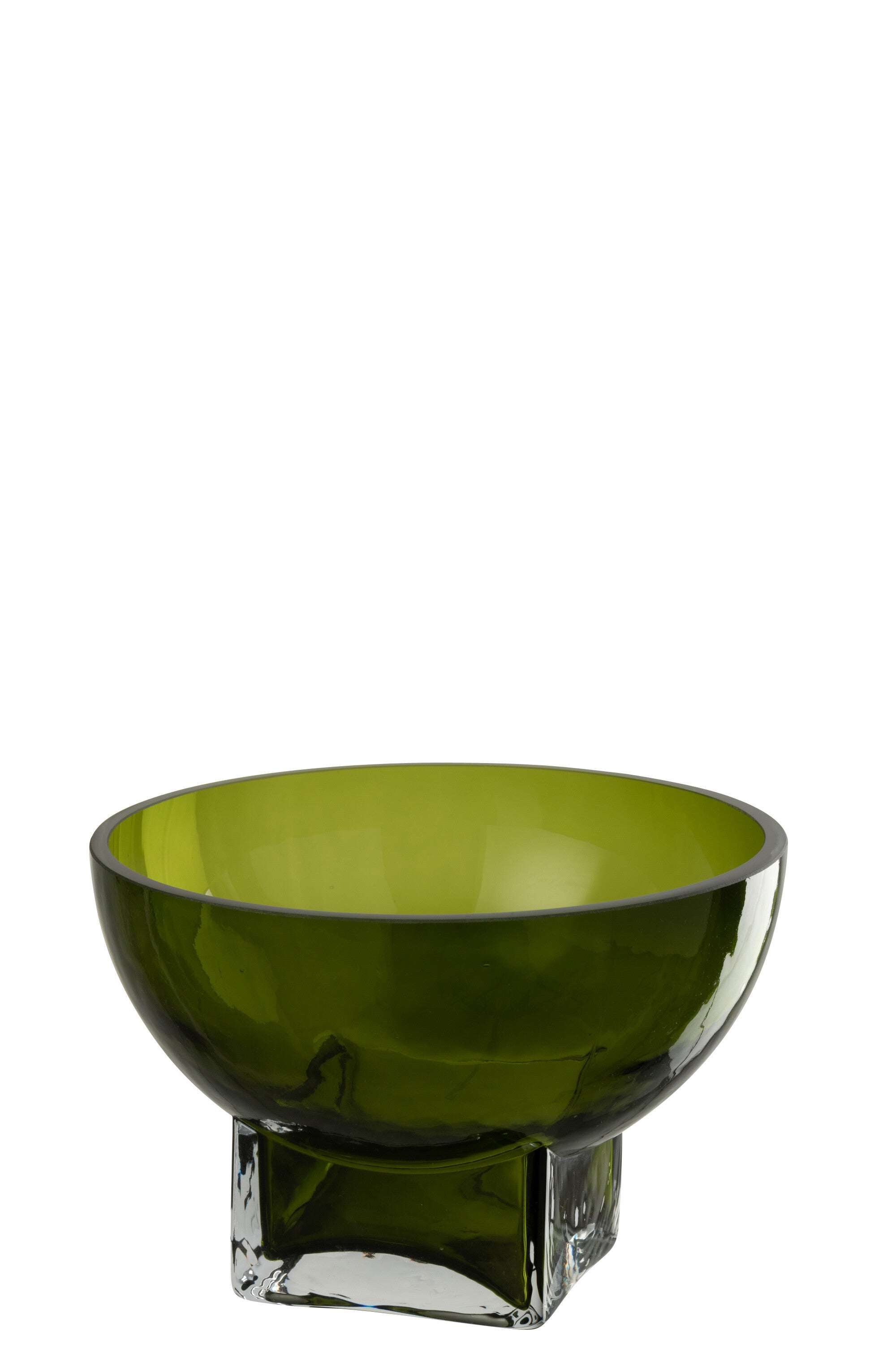 J-Line vaas Carol - glas - olijfgroen - small