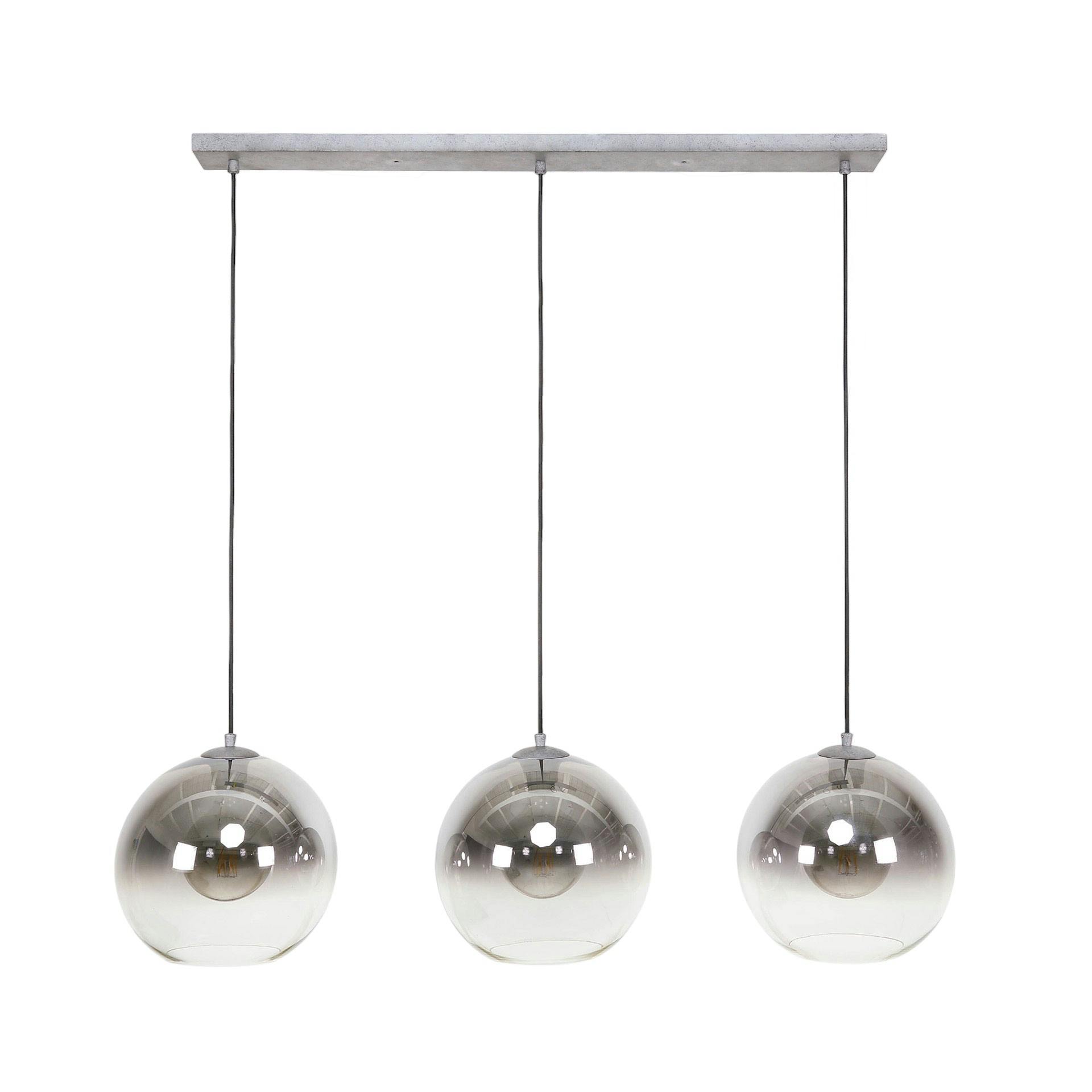 Suspension de table à manger en verre fumé 3 globes XL RALF
