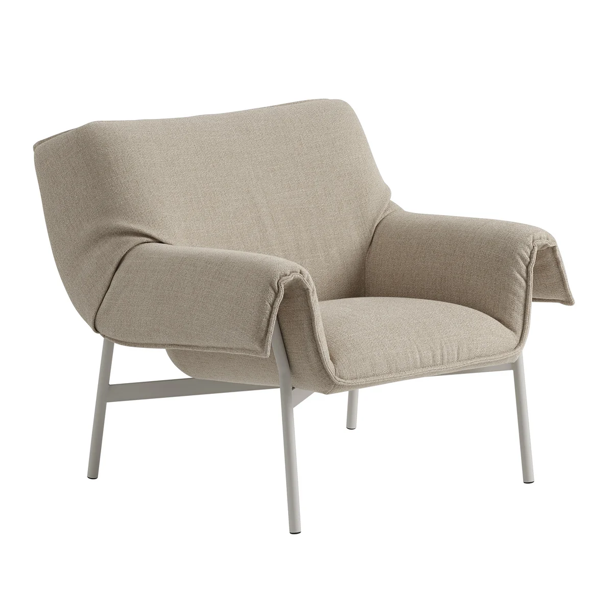 Muuto - Wrap Lounge Sessel, beige, Ecriture 240, Gestell grau