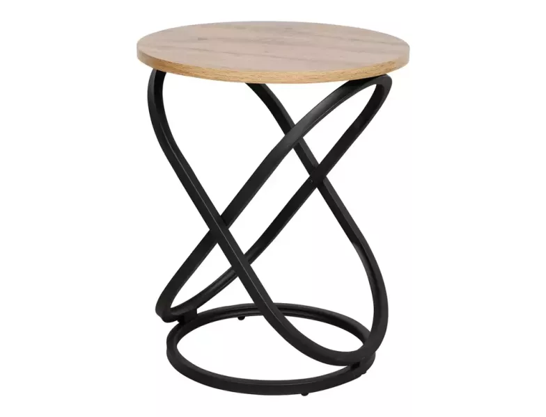 Stolik kawowy EOS E 45x45 dąb artisan/ czarny okrągły