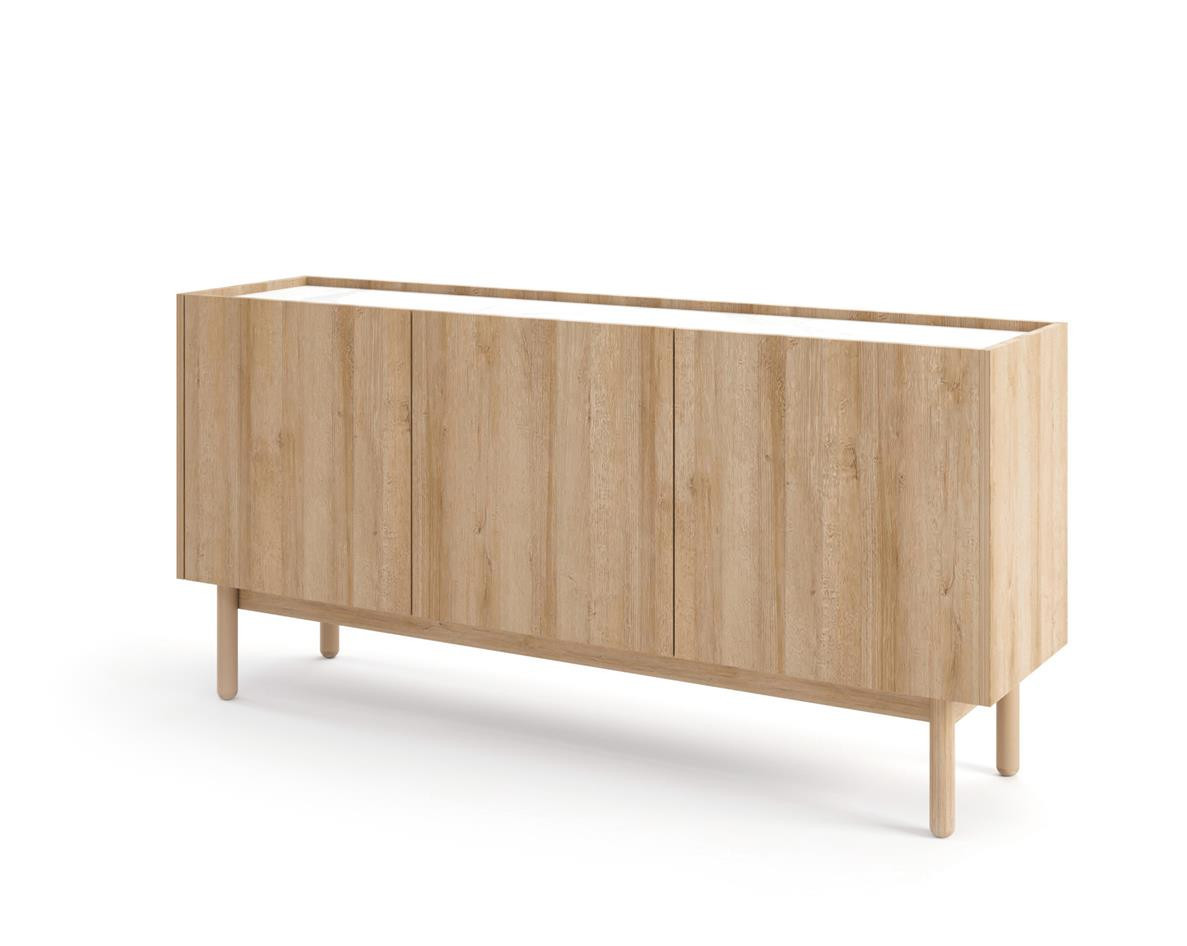 Duża komoda BOHO K144/68 dąb riviera/marmur bianco