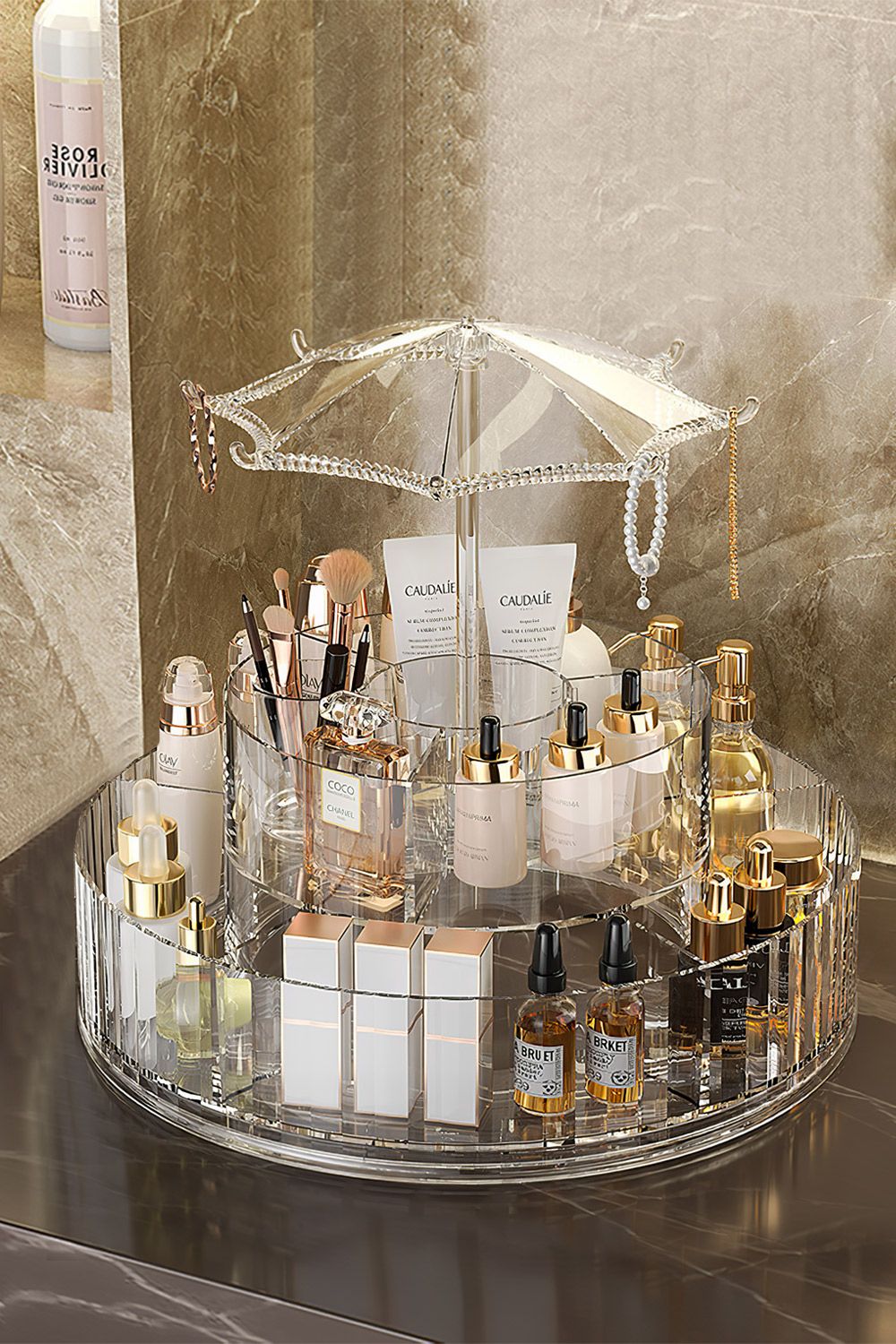 SHEONLY Acrylic Swivel Makeup Organizer