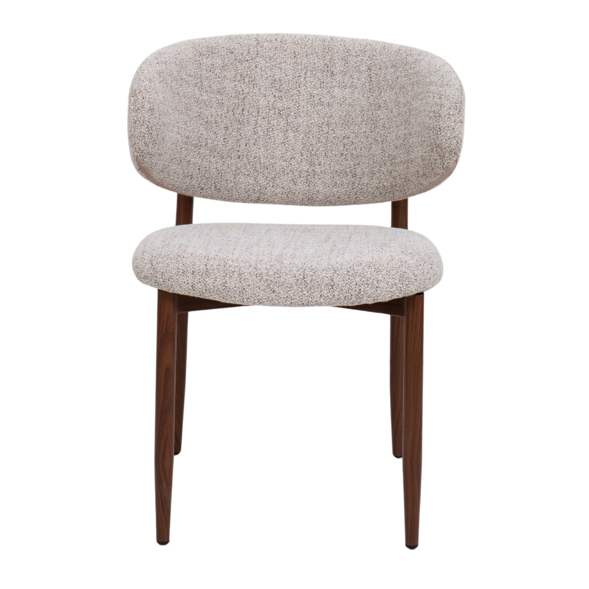 DÉJA Living Eetkamerstoel Jessie - Taupe/Walnoot - Set van 2