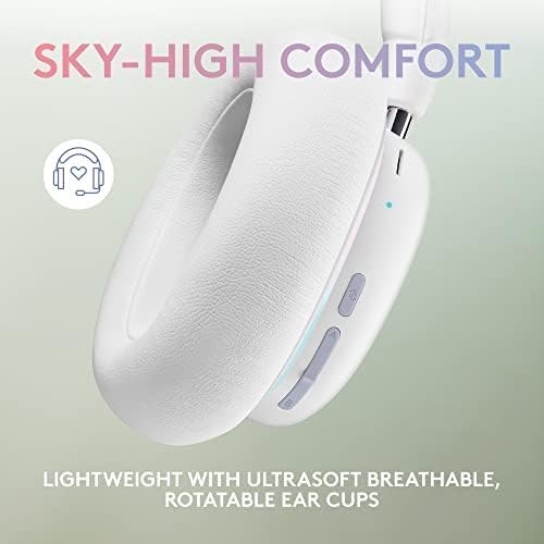 Logitech G735 Wireless Gaming Headset  Customizable LIGHTSYNC RGB Lighting  Bluetooth  3.5 MM Aux Compatible with PC  Mobile Devices  Detachable Mic - White Mist