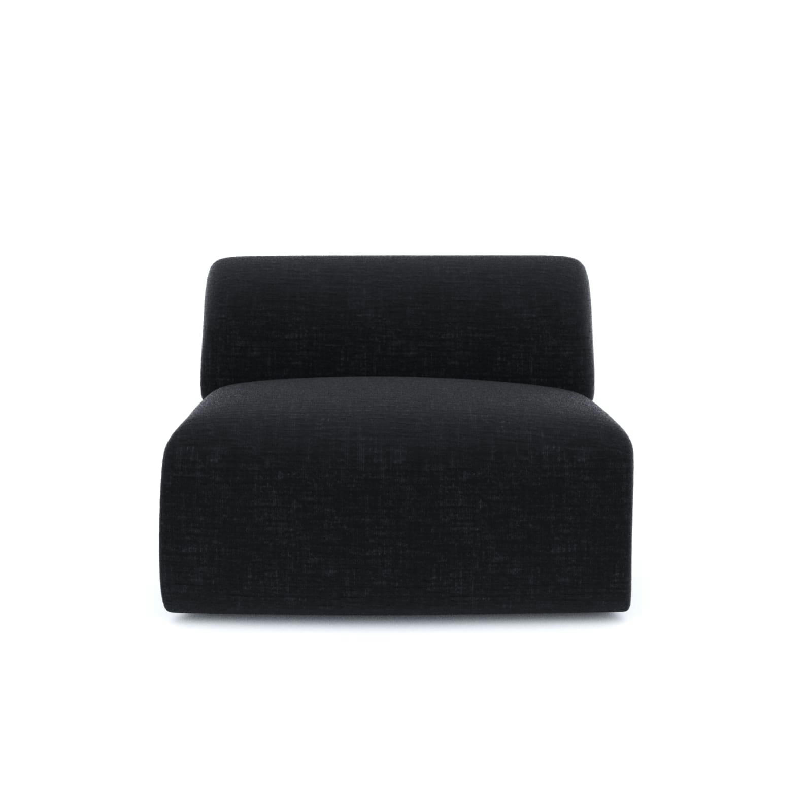 MYRA - Fauteuil sans accoudoirs velours texturé anthracite