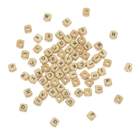 Wooden Alphabet Beads 40g