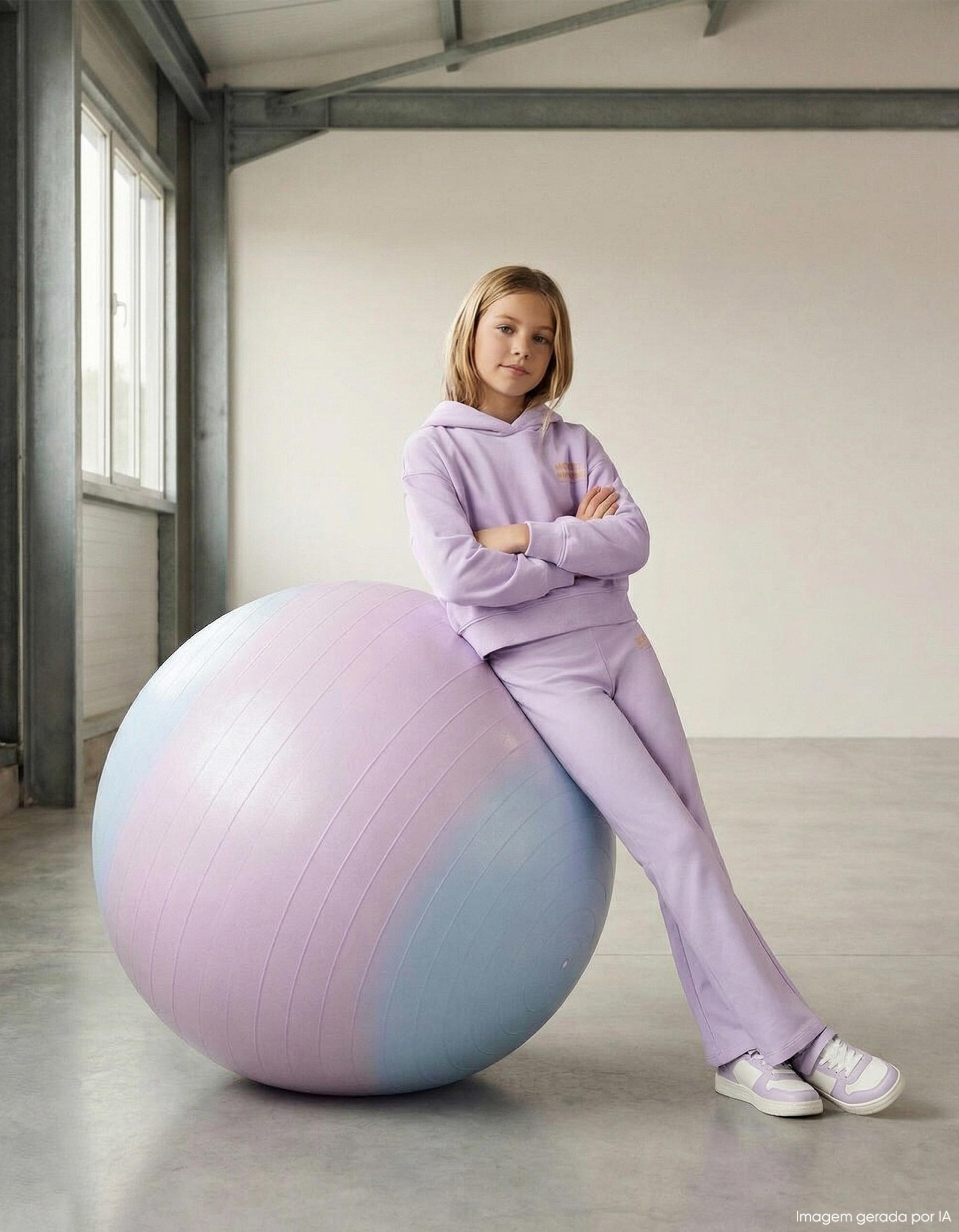 Sweatshirt de Felpa Capuz, Menina, Roxo Claro