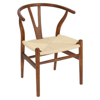 Krzesło Wicker Color naturalny/ciemny brązowy insp. Wishbone