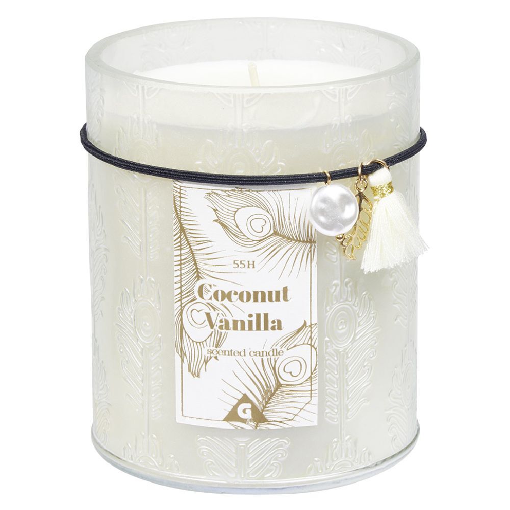 Bougie parfumée dans pot déco pampilles