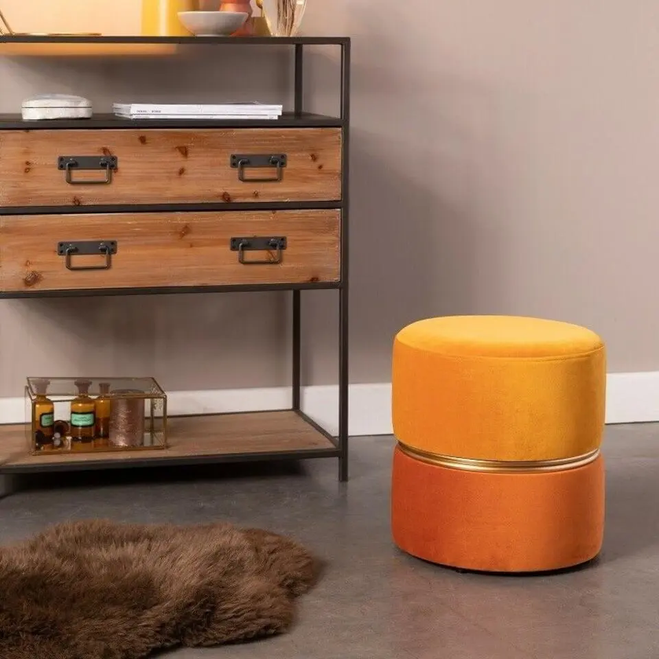 Puur - Aneby poef/krukje geel