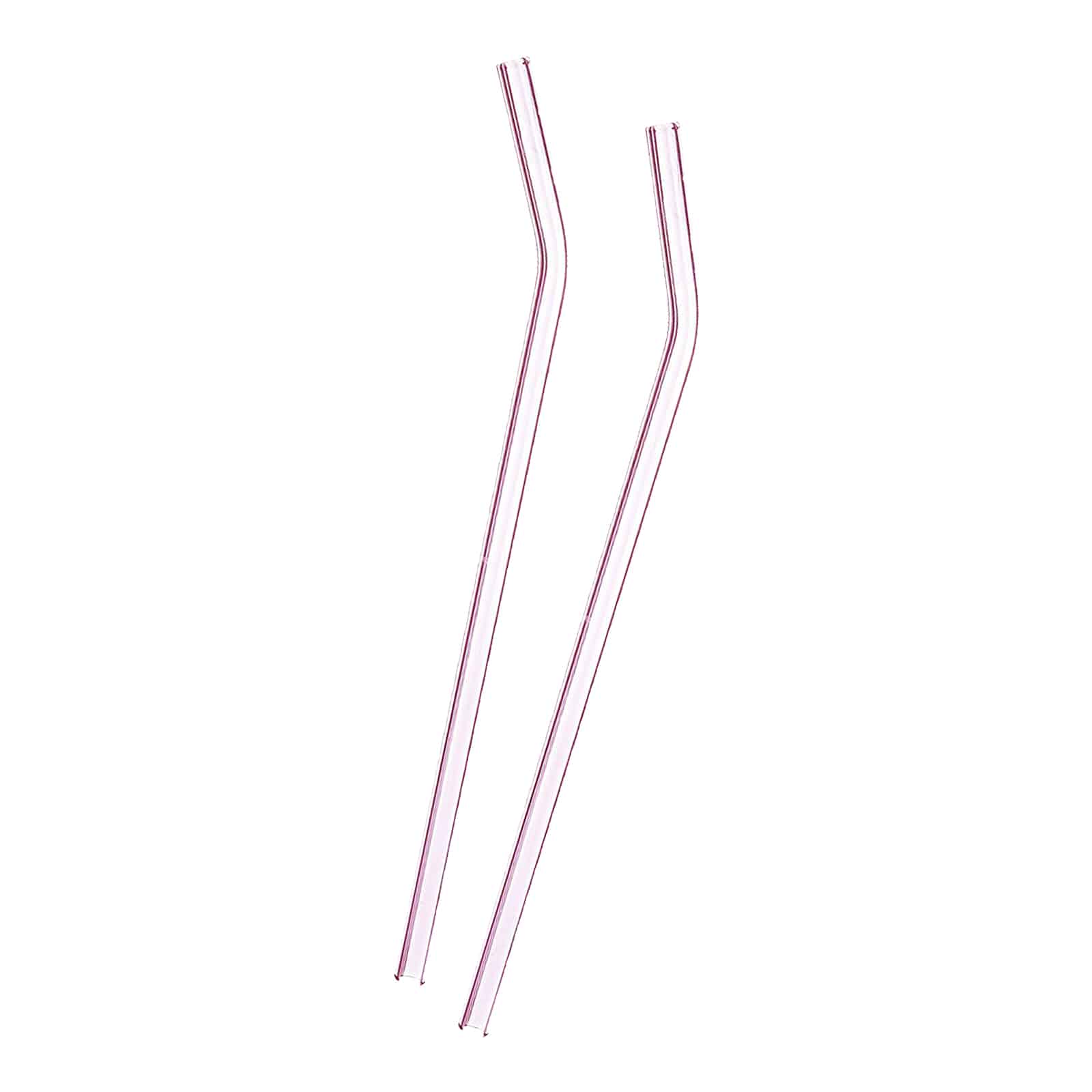 Glas-Trinkhalme Rosa, 2 Stück